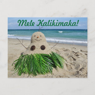 Cartão Postal De Festividades Sandman do boneco de neve de Mele Kalikimaka do
