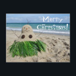 Cartão Postal De Festividades Sandman do boneco de neve de Mele Kalikimaka do<br><div class="desc">Sandman do boneco de neve de Mele Kalikimaka do Natal alegre</div>