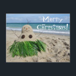 Cartão Postal De Festividades Sandman do boneco de neve de Mele Kalikimaka do<br><div class="desc">Sandman do boneco de neve de Mele Kalikimaka do Natal alegre</div>