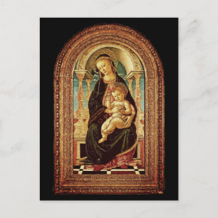 Cartão Postal De Festividades Sandro Botticelli Madonna e Child c 1470