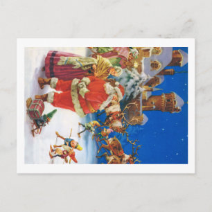 CARTÃO POSTAL DE FESTIVIDADES SANTA CLAUS & MRS. CLAUS NO POLO NORTE