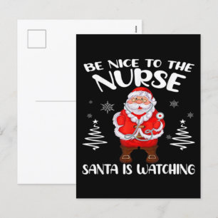 Cartão Postal De Festividades Santa Claus Nurse