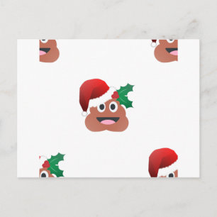 Cartão Postal De Festividades santa claus poop emoji