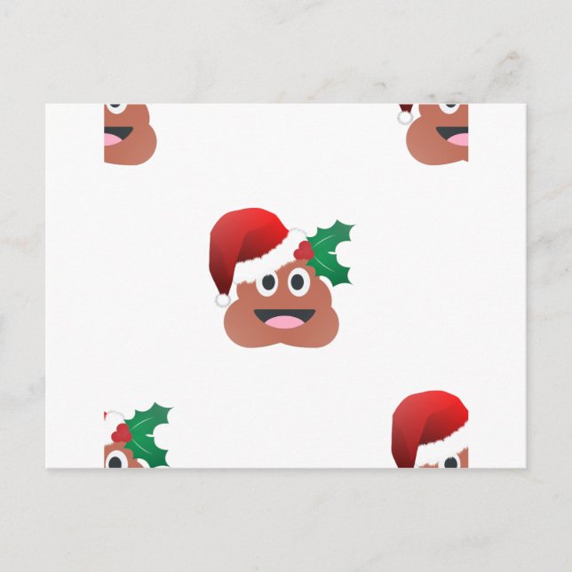 Cartão Postal De Festividades santa claus poop emoji (Frente)
