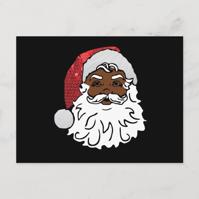 Cartão Postal De Festividades santa claus preto sequestrado (Frente)