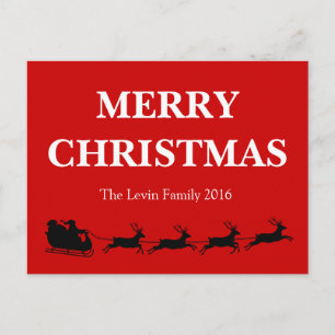 Cartão Postal De Festividades Santa Claus Riding Reindeer Christmas Theme