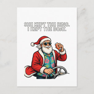 Cartão Postal De Festividades Santa Divórcio Custódia Humor Engraçado Feriado Na
