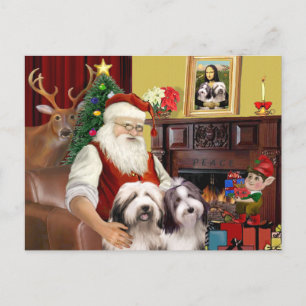 Cartão Postal De Festividades Santa's Bearded Collie