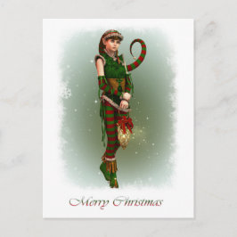 Cartão Postal De Festividades Santas Little Helper Amy