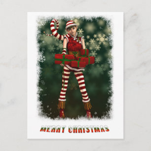 Cartão Postal De Festividades Santas Little Helper Sophie