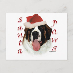 Cartão Postal De Festividades Santo Bernard Papais noeis Paws