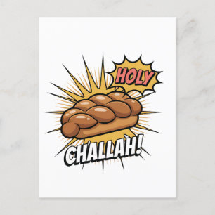Cartão Postal De Festividades Santo Challah Engraçado Judeu Hanukkah Judeu