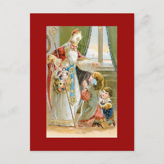 Cartão Postal De Festividades Santo natal vintage Nicholas