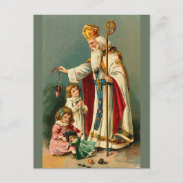 Cartão Postal De Festividades Santo natal vintage Nicholas