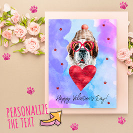 Cartão Postal De Festividades Santo Roxo Dia de os namorados Bernard Cão-Present