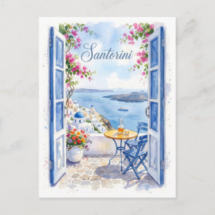 Cartão Postal De Festividades Santorini Grécia Viagem Vintage