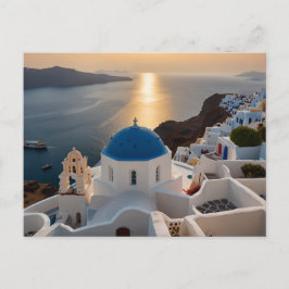 Cartão Postal De Festividades Santorini por Sea Postcard