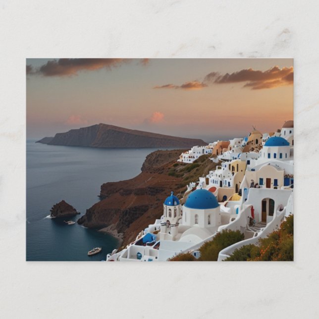 Cartão Postal De Festividades Santorini por Sea Postcard (Frente)
