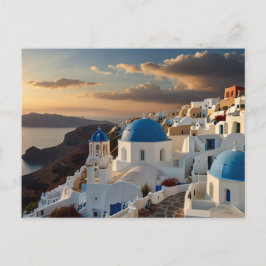 Cartão Postal De Festividades Santorini por Sea Postcard