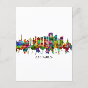 Cartão Postal De Festividades São Paulo Brasil Skyline
