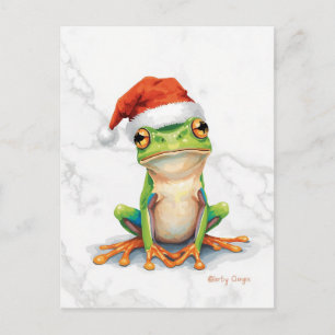 Cartão Postal De Festividades Sapo-Arvore Vibrante de Natal