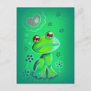 Cartão Postal De Festividades Sapo de amor fofo de São Valentim