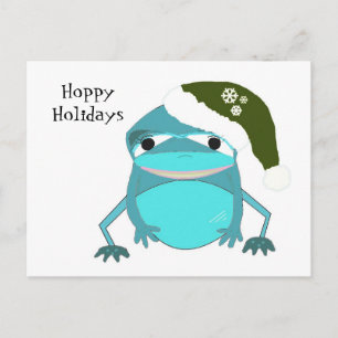 Cartão Postal De Festividades Sapo Engraçado Férias Saltitantes