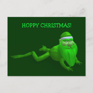 Cartão Postal De Festividades Sapo Santa Claus