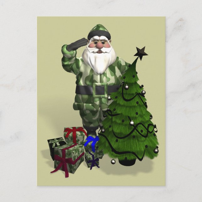 Cartão Postal De Festividades Sargento Santa Claus (Frente)
