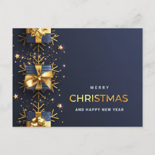 Cartão Postal De Festividades Saudação corporativa ao Enfeites de natal azul our