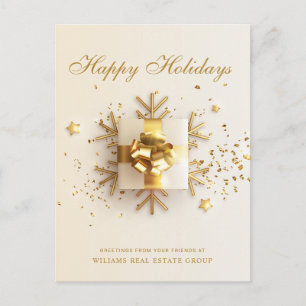 Cartão Postal De Festividades Saudação corporativa do Enfeites de natal rosa-our