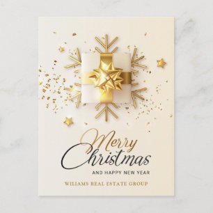 Cartão Postal De Festividades Saudação corporativa do Enfeites de natal rosa-our