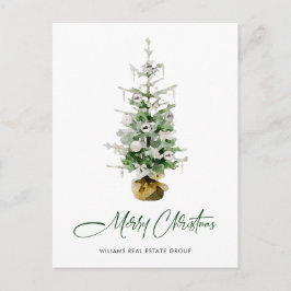 Cartão Postal De Festividades Saudação da Companhia de Natal Elegante Pine Tree