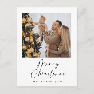 Cartão Postal De Festividades Saudação de Feliz Natal Elegante Minimalista