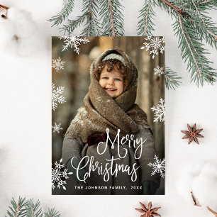 Cartão Postal De Festividades Saudação de FOTO de Natal Moderno