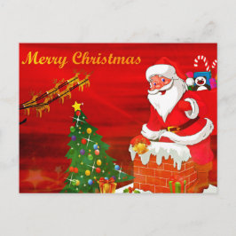 Cartão Postal De Festividades Saudação de Natal