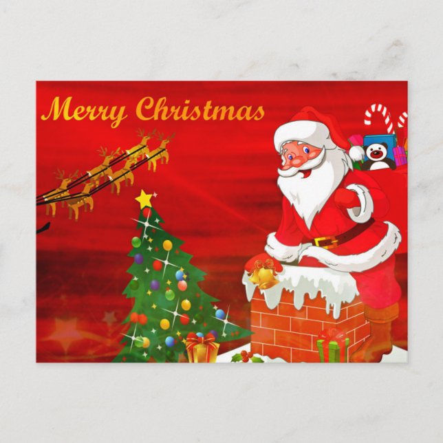 Cartão Postal De Festividades Saudação de Natal (Frente)