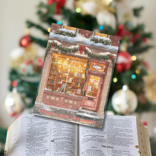Cartão Postal De Festividades Saudação de Natal do Aconchegante Livraria