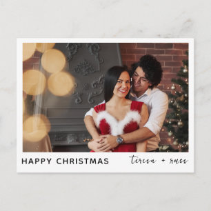 Cartão Postal De Festividades Saudação de Natal personalizada com foto da famíli