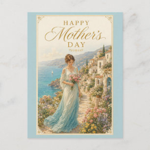 Cartão Postal De Festividades Saudação do Dia das Mães Serenidade Costeira