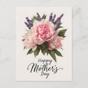 Cartão Postal De Festividades Saudação Floral "Dia de as mães Feliz"