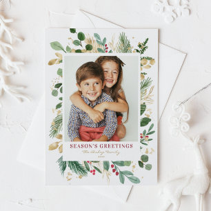 Cartão Postal De Festividades Saudações da Estação de Foto Dourada de Waterc