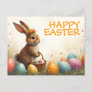 Cartão Postal De Festividades Saudações da Primavera do Coelho da Páscoa