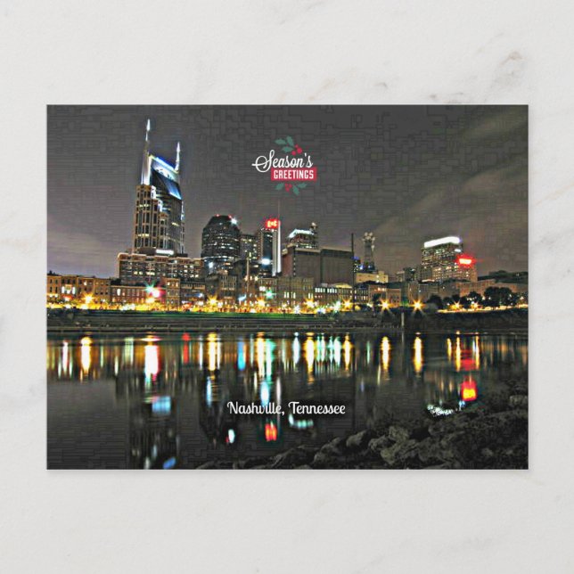 Cartão Postal De Festividades Saudações da temporada de Nashville, Tennessee (Frente)