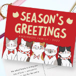 Cartão Postal De Festividades Saudações da temporada Gatos engraçados e engraçad<br><div class="desc">Carol dos gatos. Esta é a estação,  para ser meowwwow! meow meow meow meow meow meow meow meow MEOW! Disponível aqui: http://www.zazzle.com/selectpartysupplies</div>