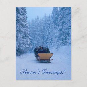 Cartão Postal De Festividades Saudações da Temporada Invernal com Neve!