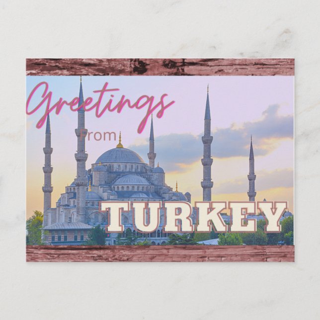 Cartão Postal De Festividades Saudações da Turquia (Frente)