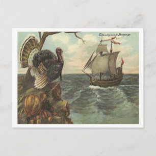 Cartão Postal De Festividades Saudações de Ação de Graças