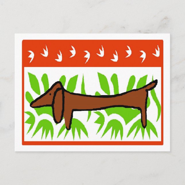 Cartão Postal De Festividades Saudações de Dachshund Season (Frente)