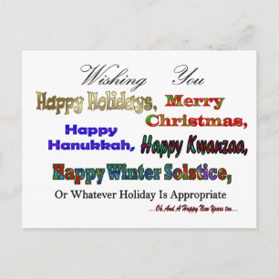 Cartão Postal De Festividades Saudações de feriados múltiplos